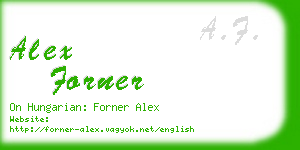 alex forner business card